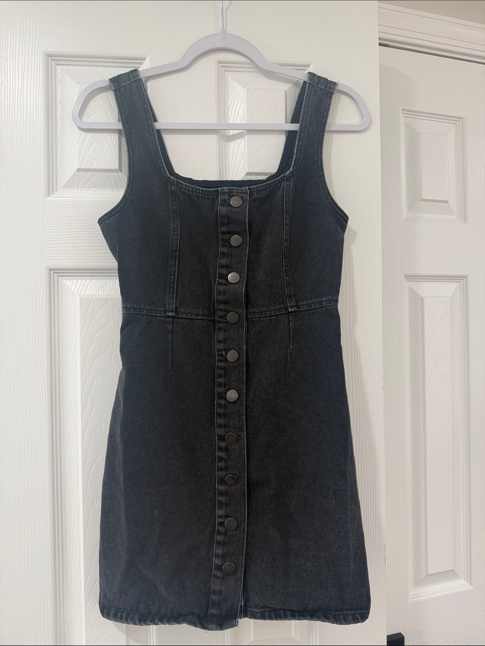 Urban Outfitters Black Denim Button-Front mini Dress